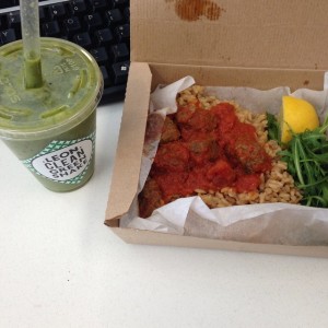 Clean, Green Shake, Meatball Lunchbox