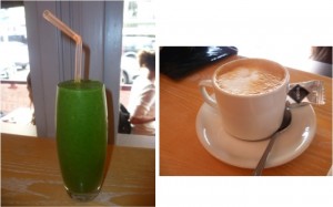 Detox Smoothie and Flat White